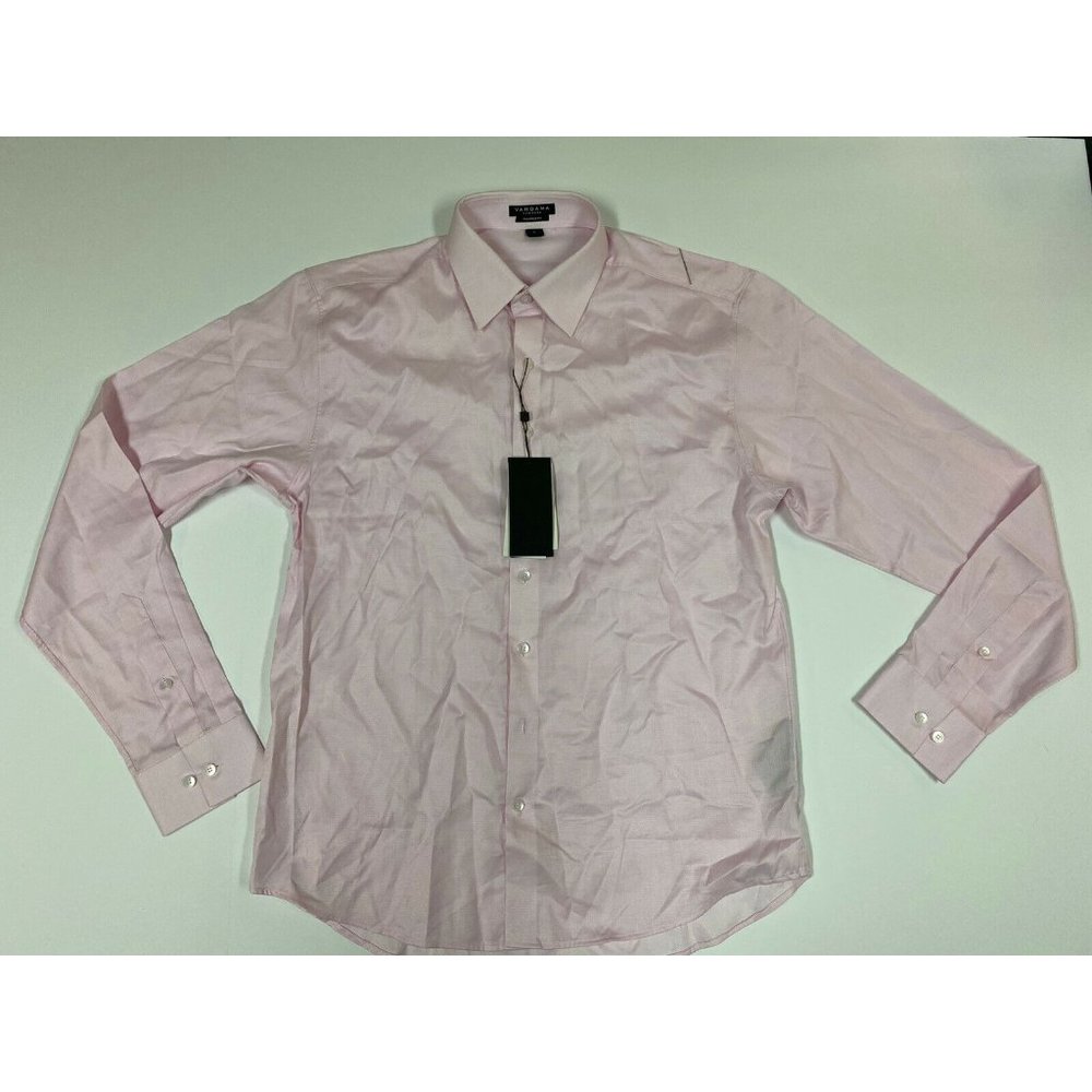 vardama button down shirt mens L pink tailored fit